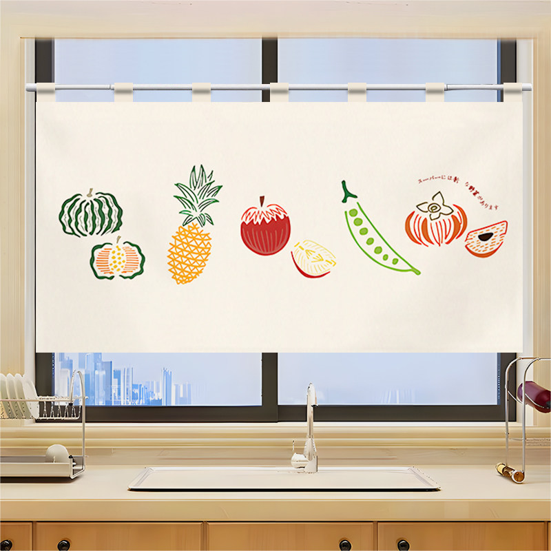 Commercial Window Printing - ม่านประตูครึ่งบาน VIKAMA Grid Utensil แบบ Noren