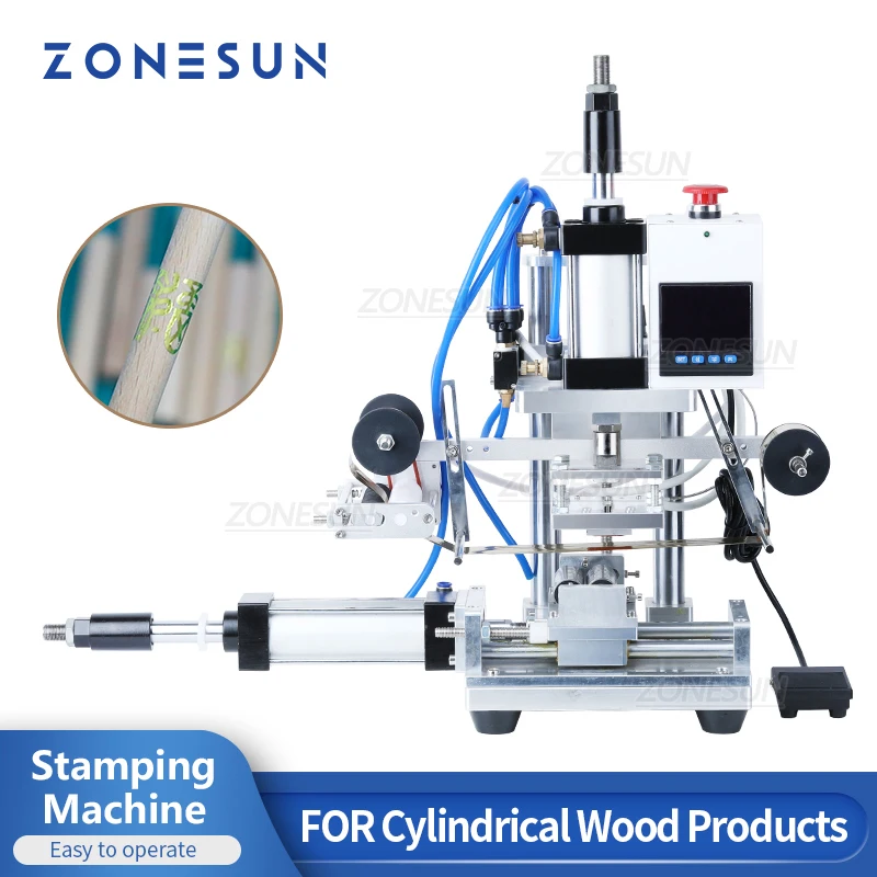 Foil Transfer Machine - ZONESUN เครื่องปั๊มร้อน ฟังก์ชั่นการทํางานกระดาษอัตโนมัติสําหรับผลิตภัณฑ์ทรงกลม การถ่ายโอนกระดาษฟอยล์ร้อน