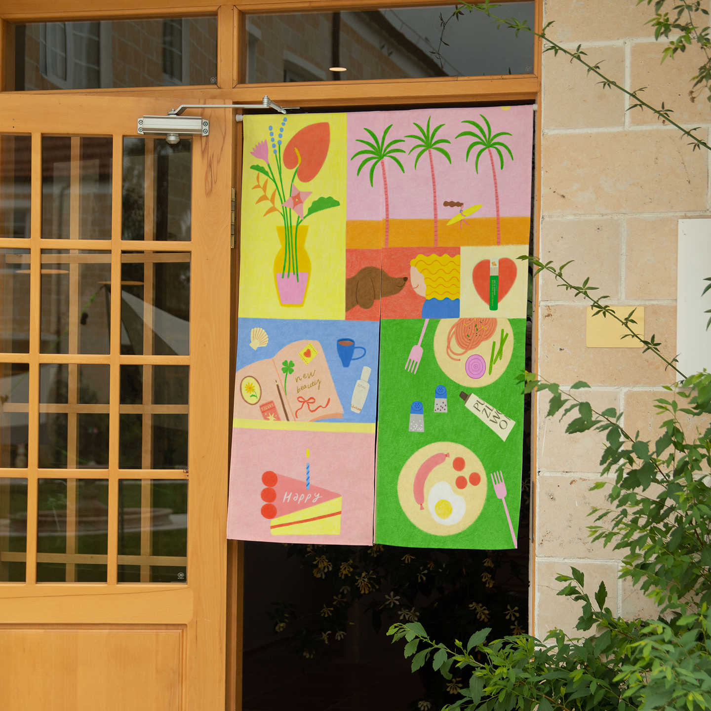 ม่านประตูโนเรนลายวาดมือสไตล์ทร - Commercial Window Printing บทวิจารณ์และราคา