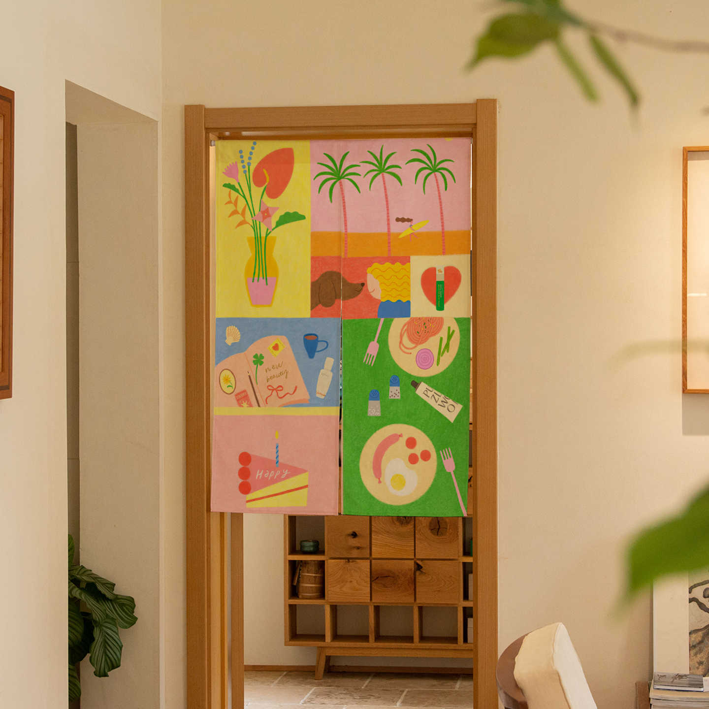 ม่านประตูโนเรนลายวาดมือสไตล์ทร - Commercial Window Printing บทวิจารณ์และราคา