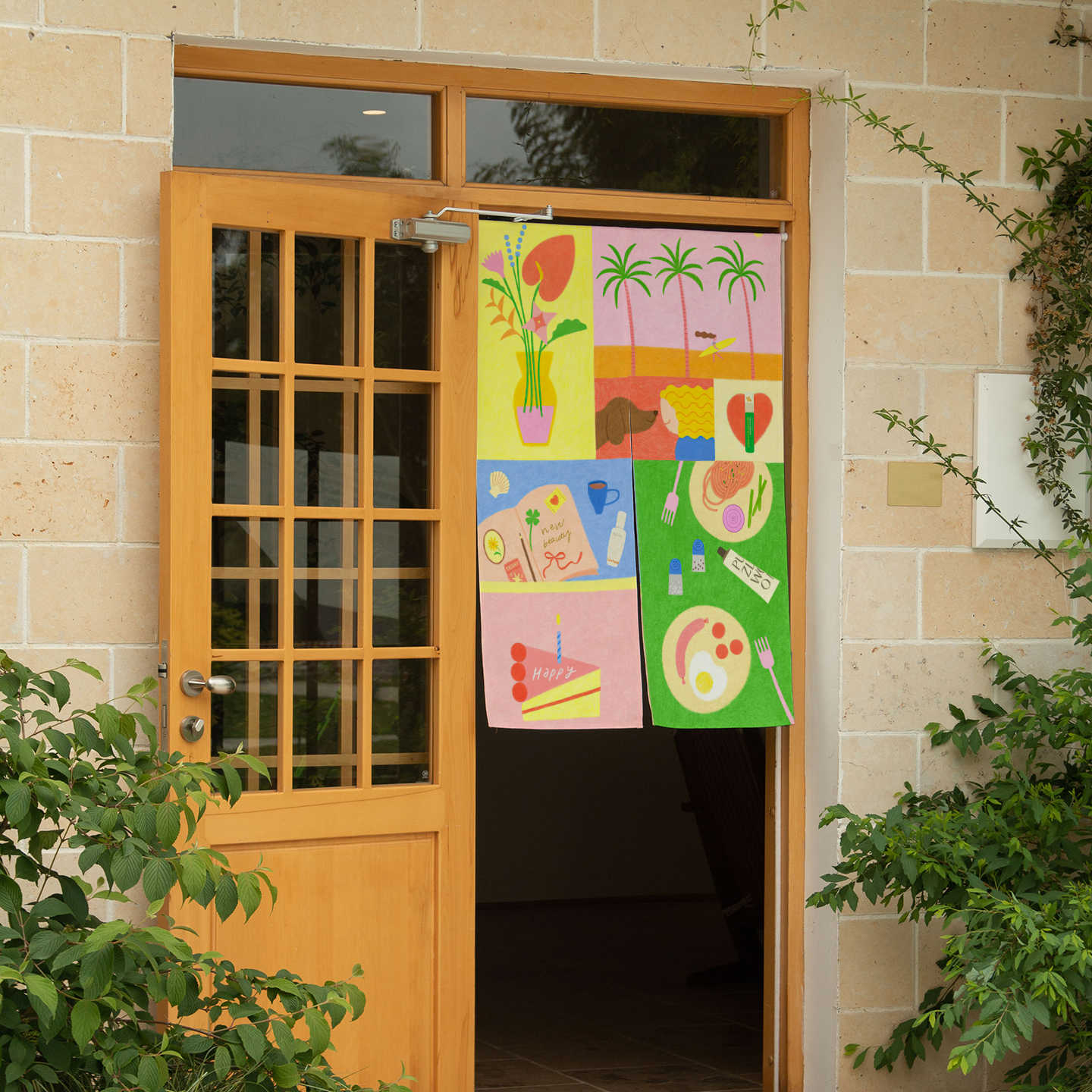 ม่านประตูโนเรนลายวาดมือสไตล์ทร - Commercial Window Printing บทวิจารณ์และราคา