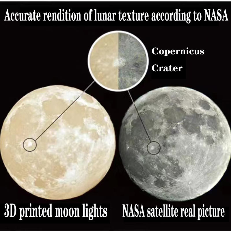 Creative 3D พิมพ์ Moon โคมระย้ - Hall Commercial Printing บทวิจารณ์และราคา