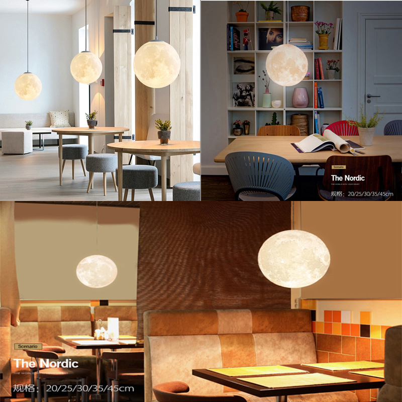 Creative 3D พิมพ์ Moon โคมระย้ - Hall Commercial Printing บทวิจารณ์และราคา