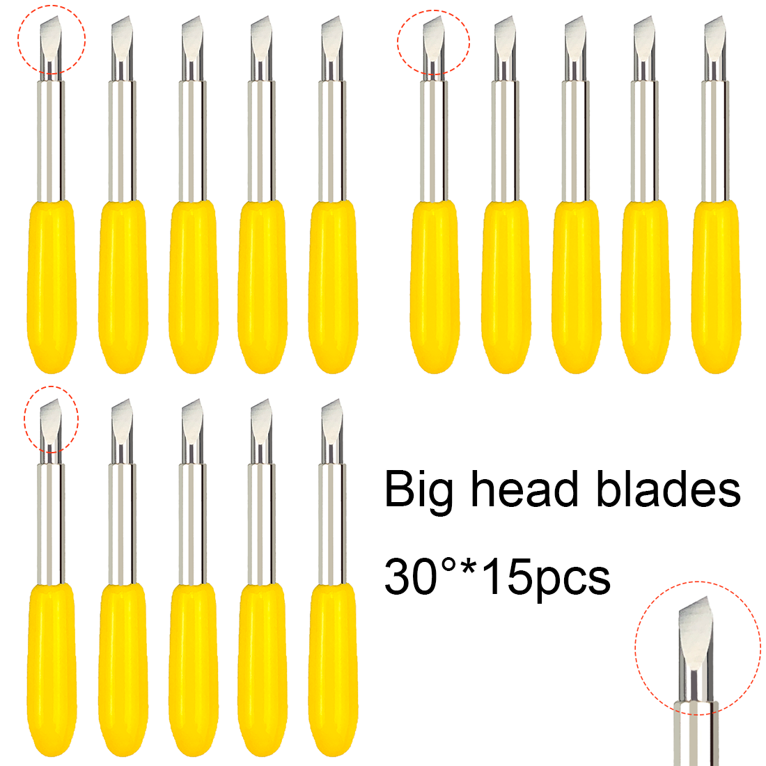 15 ชิ้น 30 องศา Dia. 2 มม.หัว  - Cutting Plotter Blade บทวิจารณ์และราคา